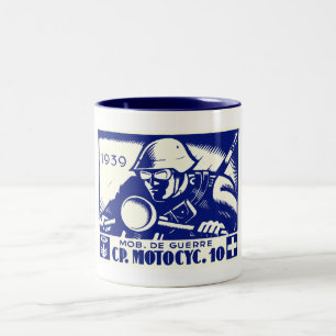 WWII Swiss Motorcycle Company, blau Zweifarbige Tasse