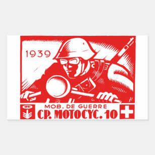 WWII Swiss Motorcycle Company Rechteckiger Aufkleber