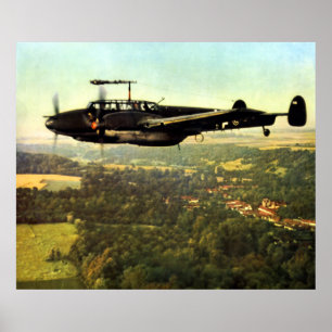 WWII Tiefflug deutsches Bf-110 Poster