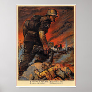 WWII UDSSR sowjetische Propaganda 1942 Poster