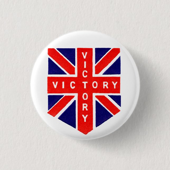 WWII Union Jack Sieg Button (Vorderseite)