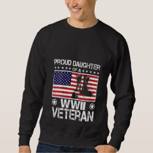 Wwii Veteran US Flag-Boot für Frauen stolz Tochter Sweatshirt