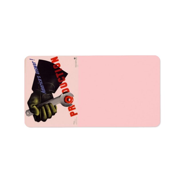 WWII Vintage Poster-Adressetikett Adressaufkleber (Vorne)