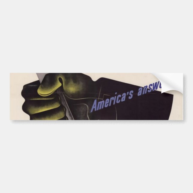 WWII Vintage Poster Autoaufkleber (Vorne)