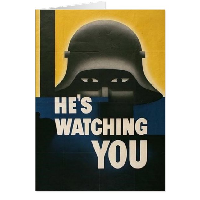 WWII Vintage Poster Grußkarte (Vorne)