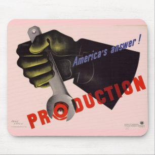 WWII Vintage Poster Mouse Pad Mousepad