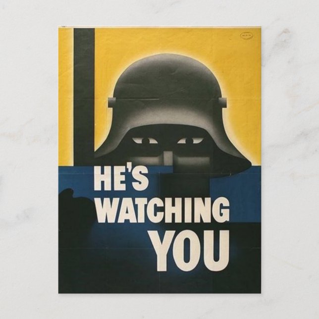 WWII Vintage Poster Postkarte (Vorderseite)