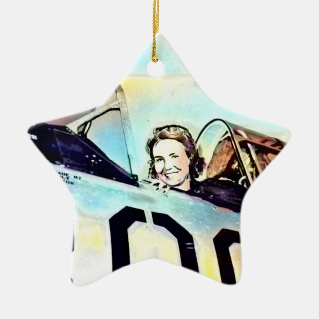 WWII-Wasp-Pilot-Ornament Keramik Ornament (Vorne)
