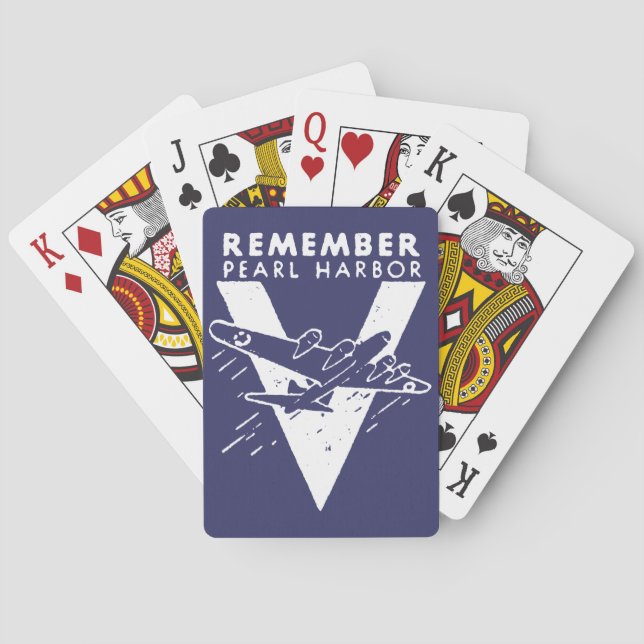 WWII White Remember Pearl Harbor Spielkarten (Rückseite)