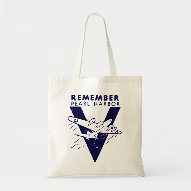 WWII White Remember Pearl Harbor Tragetasche (Vorne)