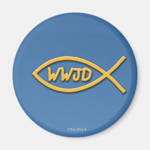WWJD Fisch-Symbol-Magnet Magnet