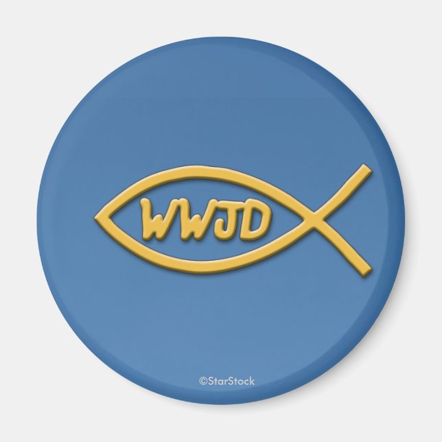 WWJD Fish Symbol Magnet (Vorne)