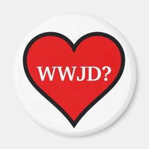 WWJD Heart Magnet