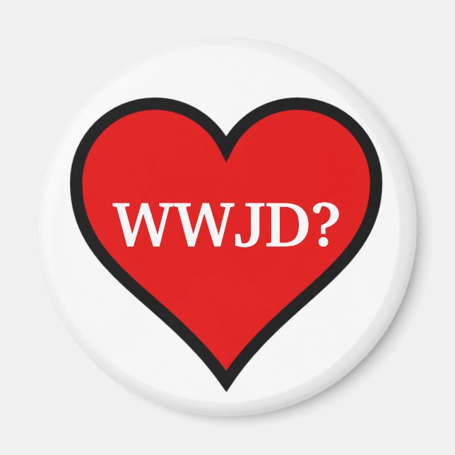 WWJD Heart Magnet (Vorne)
