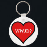 WWJD-Herz Schlüsselanhänger<br><div class="desc">Erinnern Sie sich daran,  was Jesus mit diesem WWJD-Schlüsselanhänger tun würde.</div>