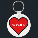 WWJD-Herz Schlüsselanhänger<br><div class="desc">Erinnern Sie sich daran,  was Jesus mit diesem WWJD-Schlüsselanhänger tun würde.</div>