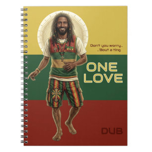WWJD Reggae Vibes, Everyday Jesus, Rasta One Love Notizblock