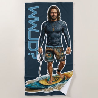 WWJD Surfer Vibes, Everyday Jesus, Everyday Glaube Strandtuch