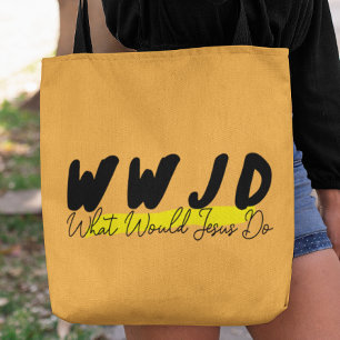 WWJD-Tasche – Fetter schwarzer und gelber Schriftz