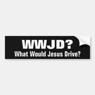WWJD?  Was würde Jesus fahren? Autoaufkleber