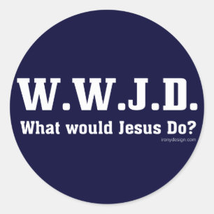WWJD? What Would Jesus Do? Runder Aufkleber