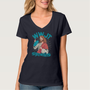 WWJT Was würde Jesus werfen - Frisbee Disk Golf sp T-Shirt