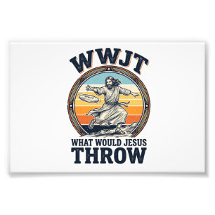 WWJT Was würde Jesus werfen Vintage Disc Shirt_1 Fotodruck