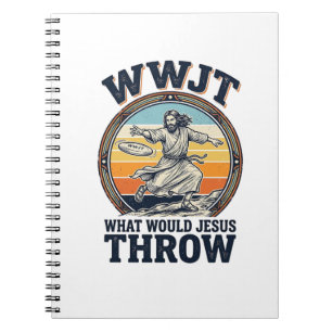 WWJT Was würde Jesus werfen Vintage Disc Shirt_1 Notizblock