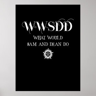WWSDD-Zitatdesign mit Pentagramm-Sonnensymbol Poster