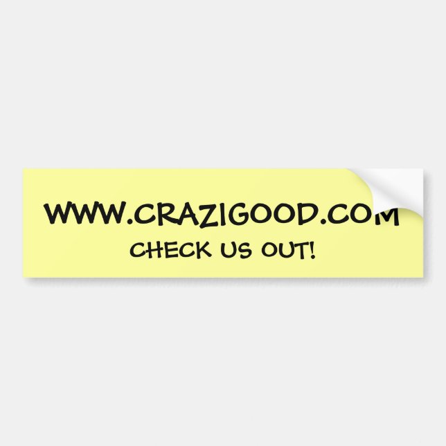 WWW.CRAZIGOOD.COM, KARO US HERAUS! AUTOAUFKLEBER (Vorne)