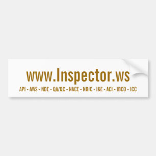 www.Inspector.ws, API - AWS - NDE - QA/QC - NAC… Autoaufkleber
