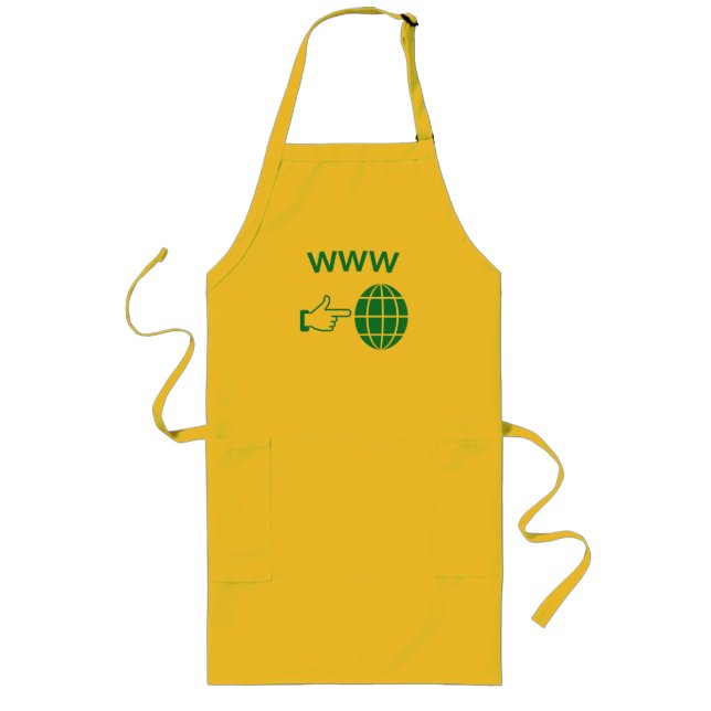 WWW World Wide Web Globe Icon with Hand Pointer Lange Schürze (Vorne)