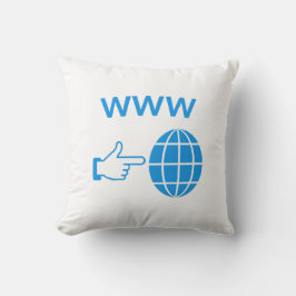 WWW World Wide Web Globus-Symbol mit Handzeiger Kissen
