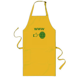 WWW World Wide Web Globus-Symbol mit Handzeiger Lange Schürze