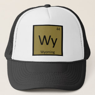 Wy - Wyoming State Chemie Periodensystem Truckerkappe