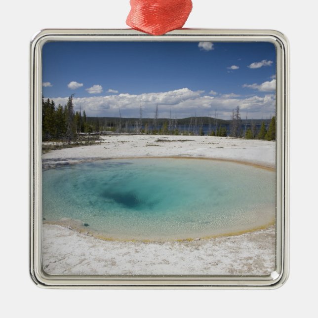 WY, Yellowstone Nationalpark, West Thumb Geyser Ornament Aus Metall (Vorne)