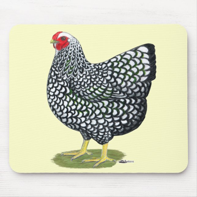 Wyandotte: Silberlackierte Hen Mousepad (Vorne)