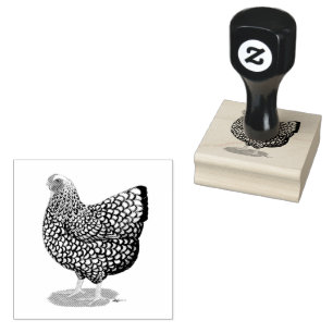 Wyandotte: Silberlackierter Hen Gummistempel
