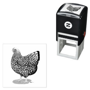 Wyandotte: Silberlackierter Hen Permastempel