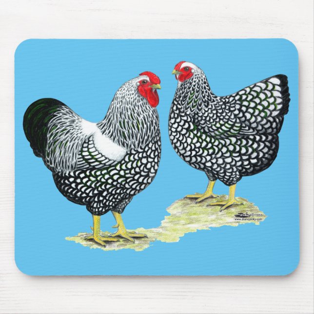 Wyandottes Silver-laced Pair Mousepad (Vorne)