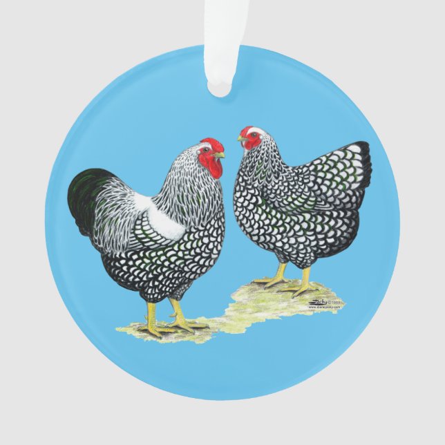 Wyandottes Silver-laced Pair Ornament (Vorderseite)