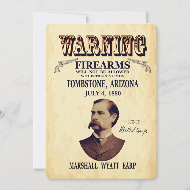Wyatt Earp Marshal Einladung (Vorderseite)