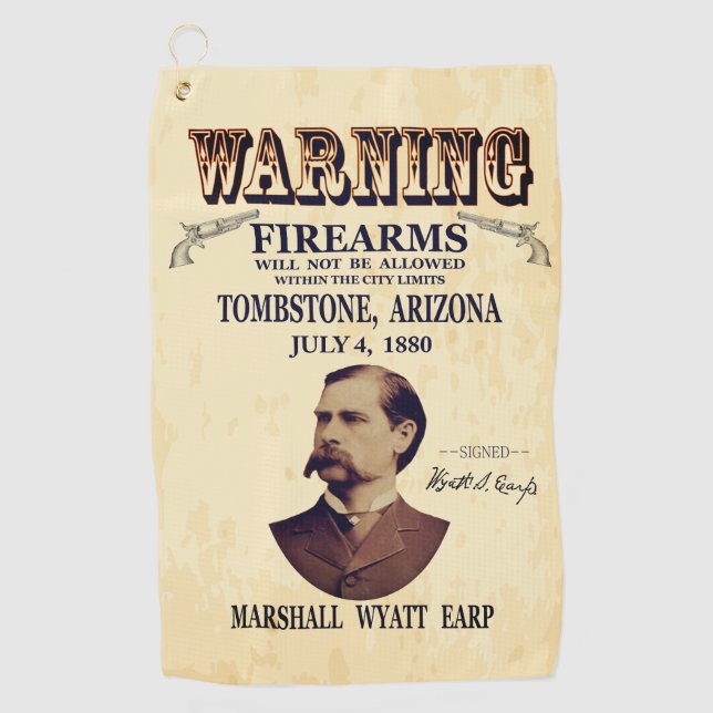 Wyatt Earp Marshall 👮 ♂️ Gunfighter Lawman Golfhandtuch (Vorderseite)