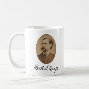 Wyatt Earp Portrait and Signature Coffee Tasse
