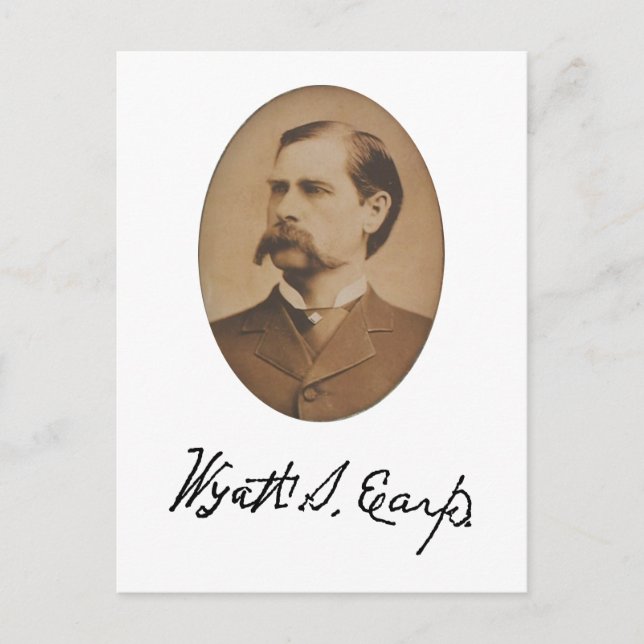 Wyatt Earp Portrait und Signature Postcard Postkarte (Vorderseite)