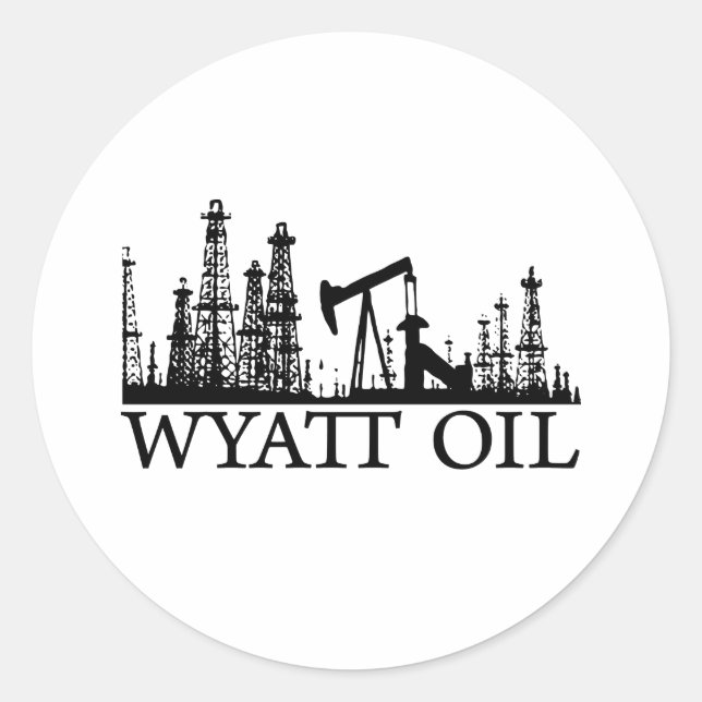 Wyatt Oil / Black Logo Runder Aufkleber (Vorderseite)