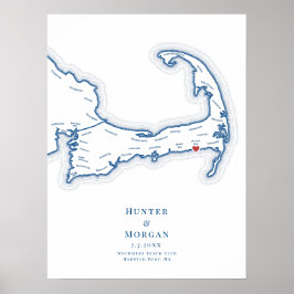 Wychmere Beach Club Hochzeitsgästebuchposter Poster