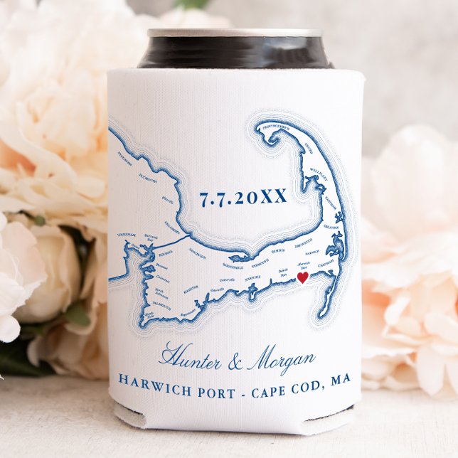 Wychmere Harwich Port Cape Cod Gastgeschenk Hochze Dosenkühler (These custom Cape Cod can cooler aka Coozies are perfect wedding favors for  Wychmere Beach Club)