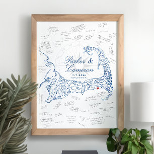 Wychmere Hochzeitskappe Cod Karte Gästebuch Poster