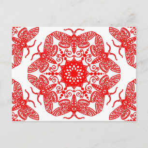 Wycinanka Moth Pattern Postkarte